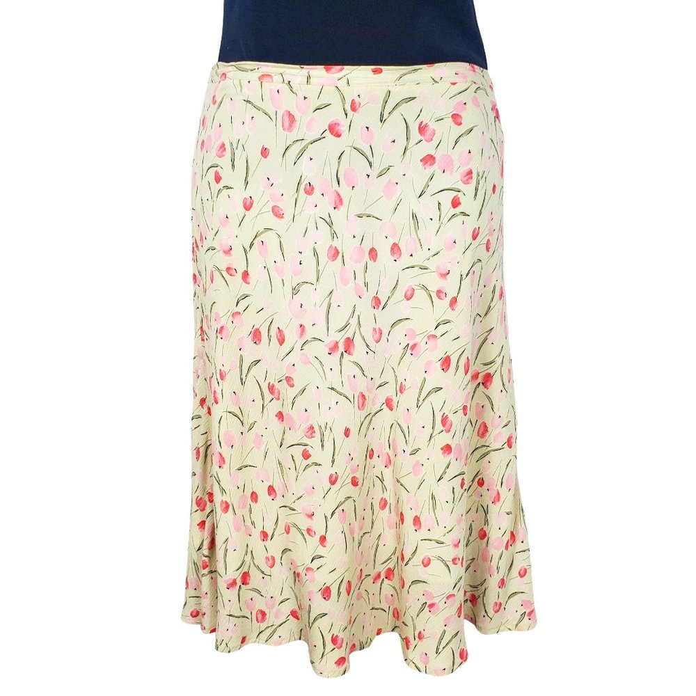 Vintage Dressbarn Floral Print A-Line Skirt Women's Size 8